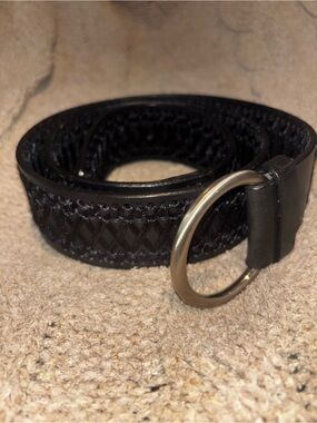 EXPRESS DOUBLE O RING FAUX SNAKESKIN BELT MEDIUM Express Double Buckle Snakeskin Printed Synthetic Leather  main image 3